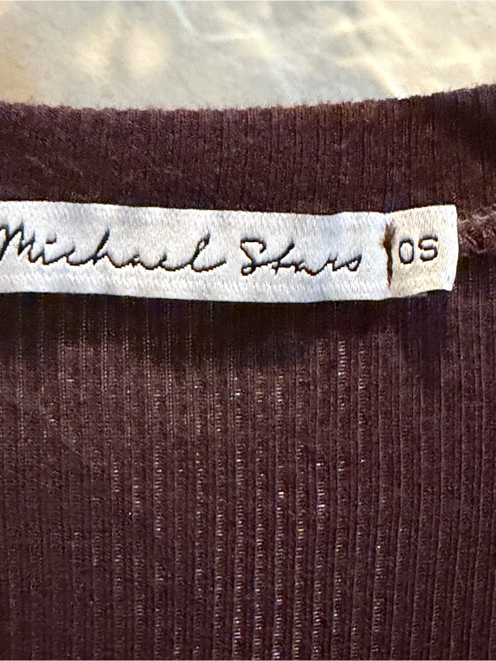 Michael Stars Ribbed Long Sleeve Top in Garnet